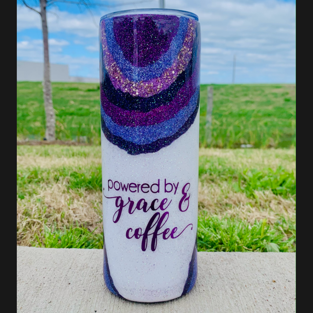 Powered By Grace and Coffee Personalized Tumbler