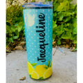 Lemon Polka Dot Personalized Tumbler