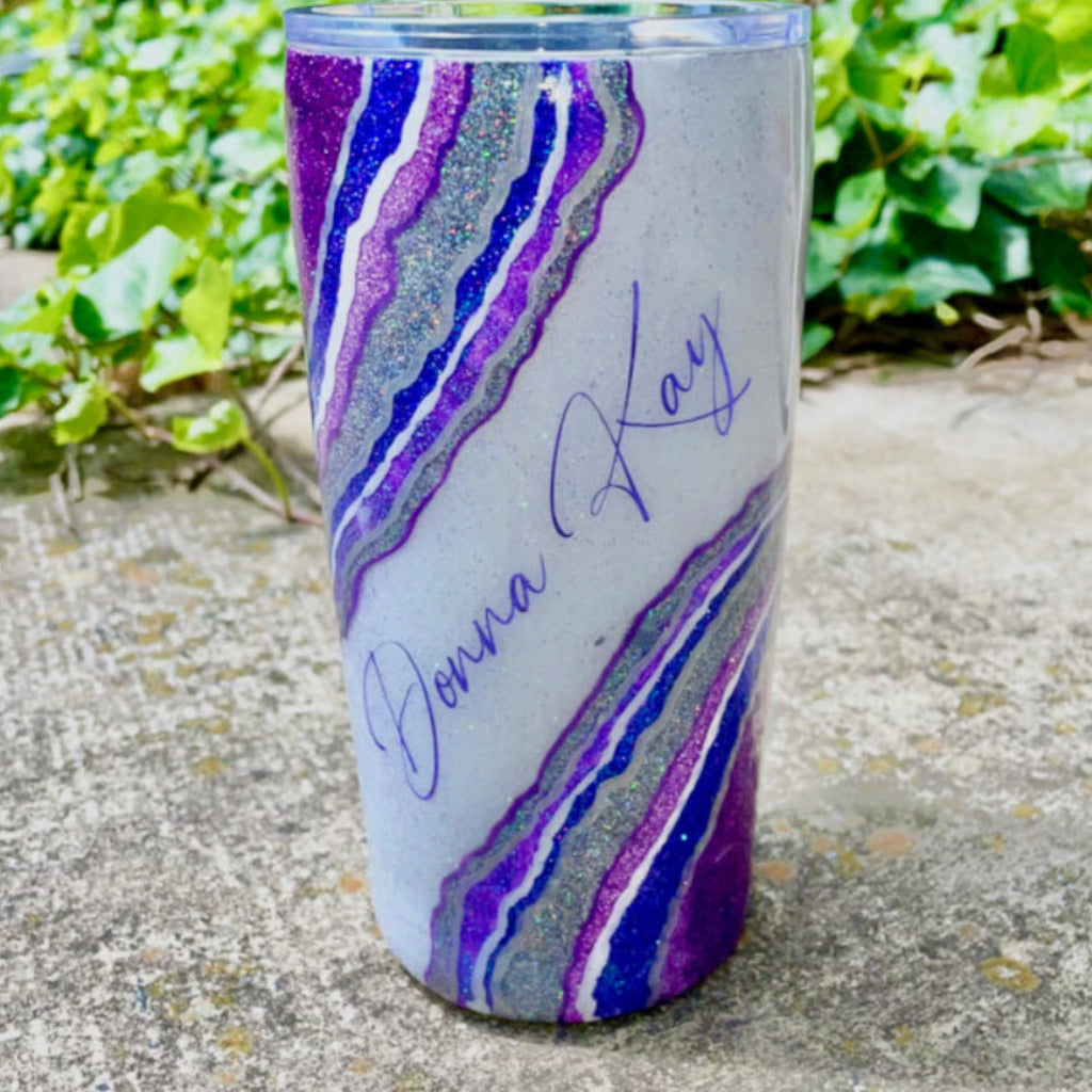 Purple Sparkle Personalized Tumbler